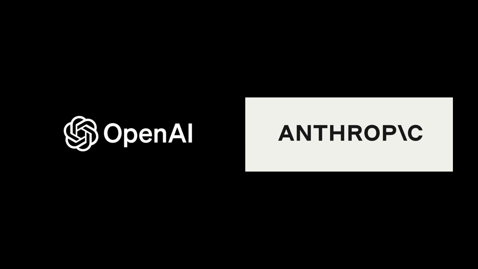 โลโก้ OpenAI และ Anthropic