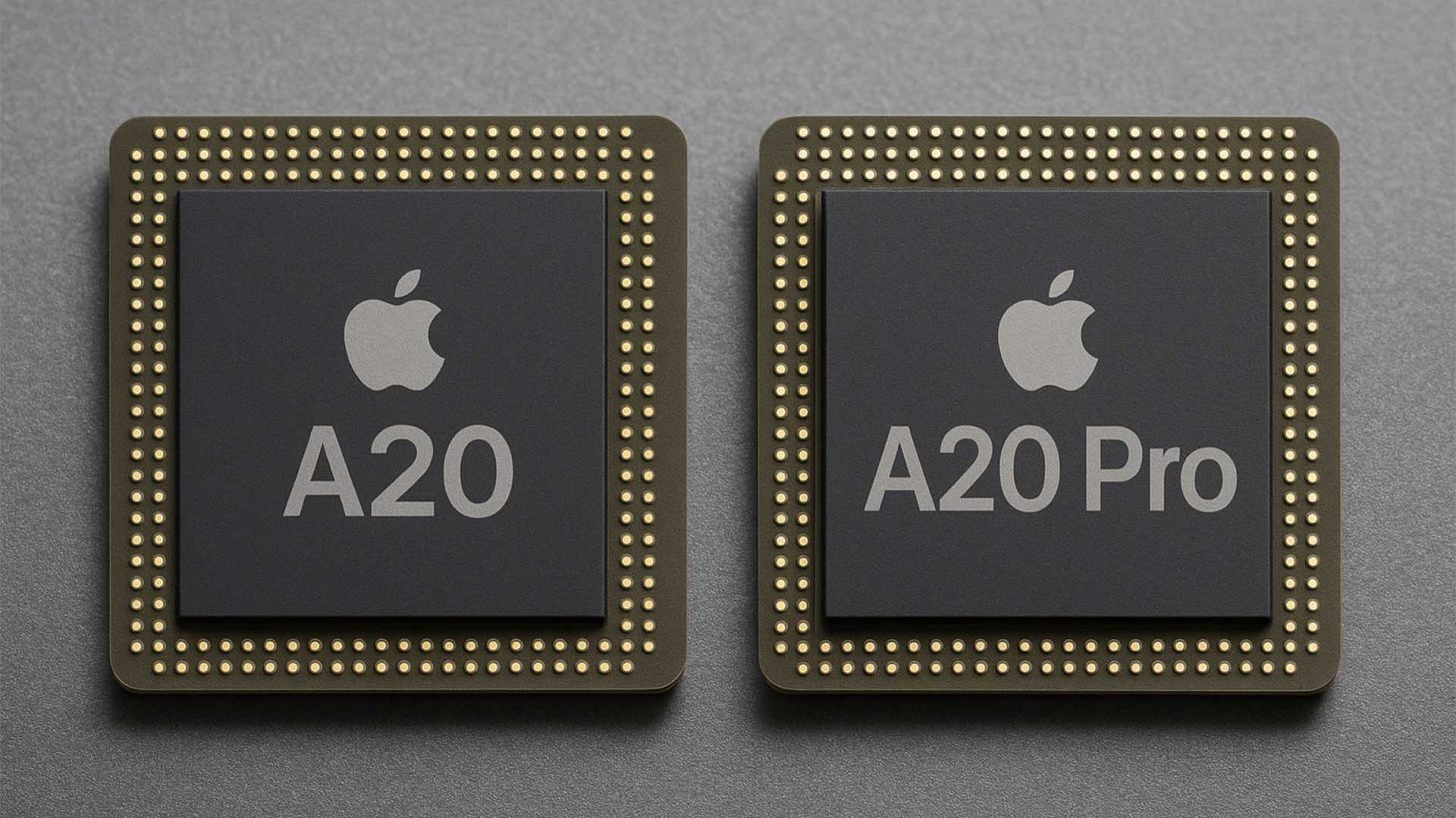 ภาพชิป Apple A20 และ A20 Pro แบบแพ็กเกจสำเร็จที่จะติดตั้งลงเมนบอร์ด