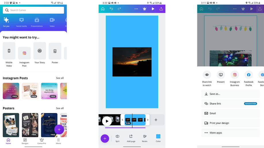 ภาพประกอบหน้าจอออกแบบใน Canva