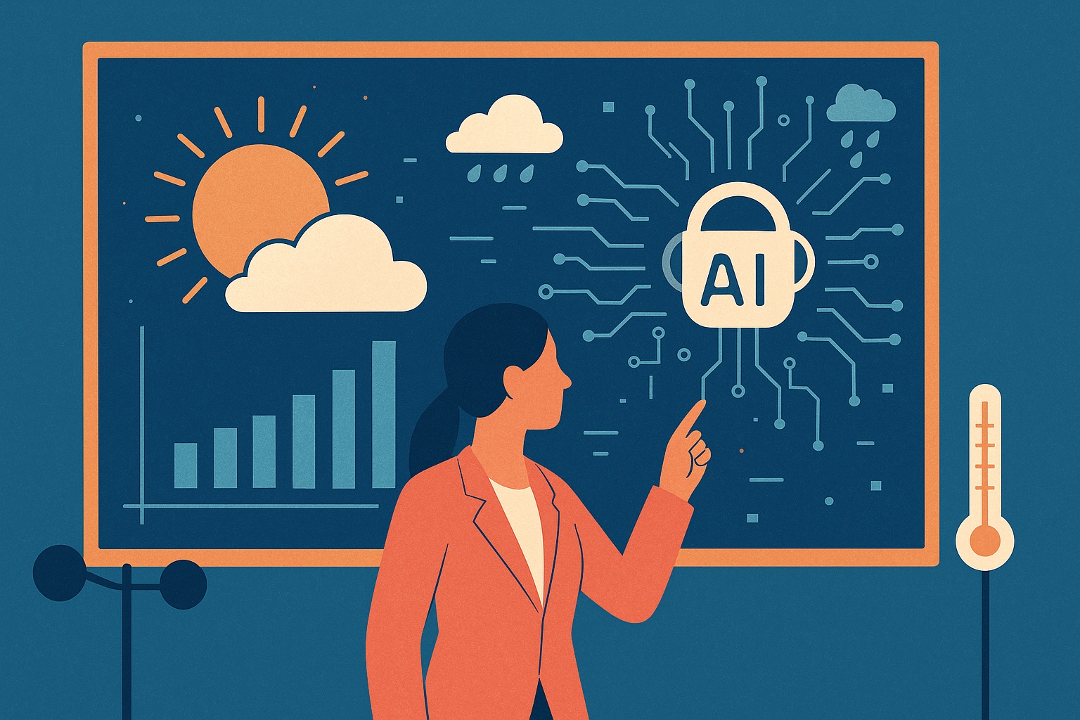 ภาพประกอบแนวคิดการใช้ AI แก้อคติในการพยากรณ์อากาศ