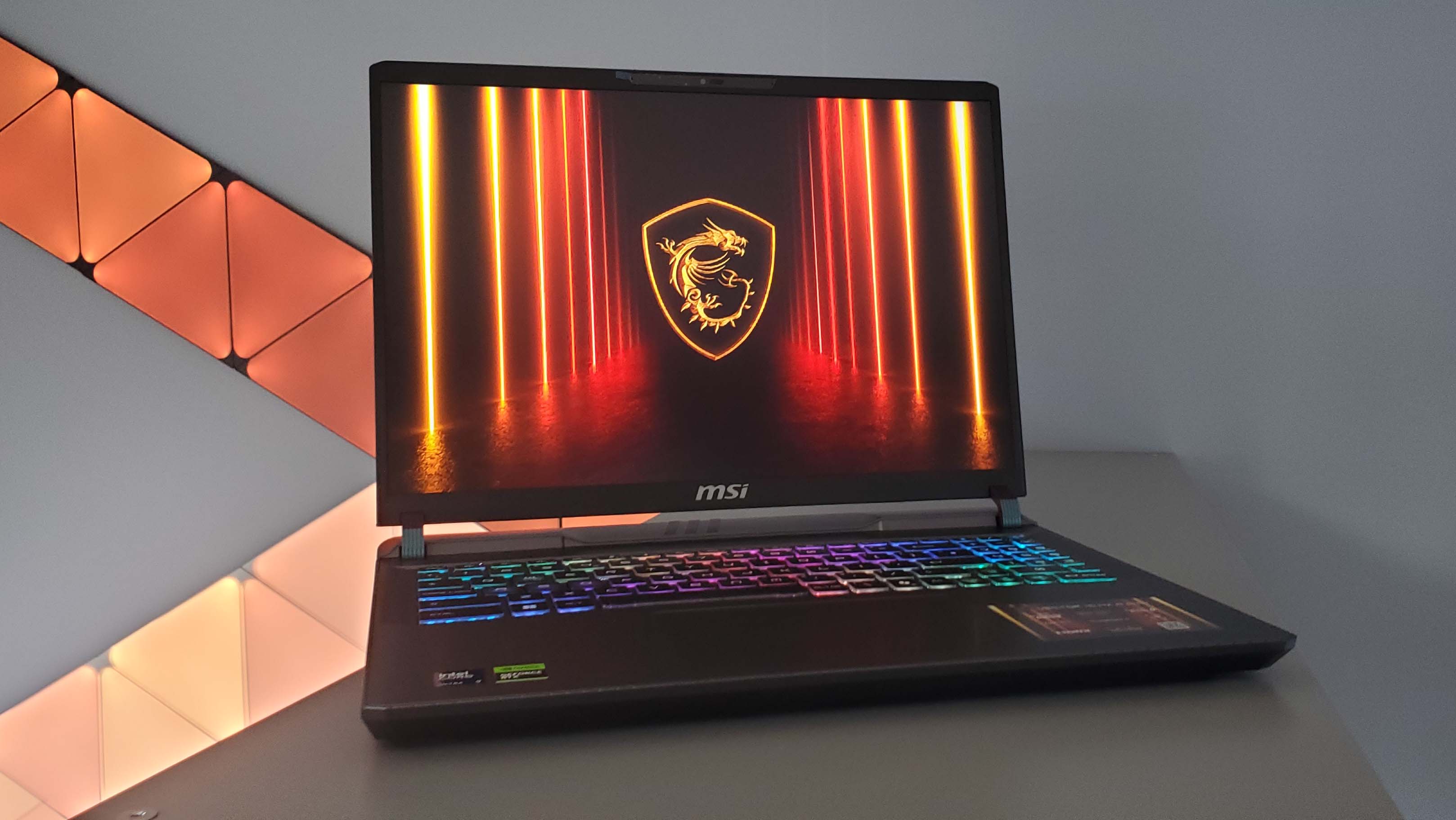 MSI Vector 16 gaming laptop front open showing RTX 5070 Ti GPU