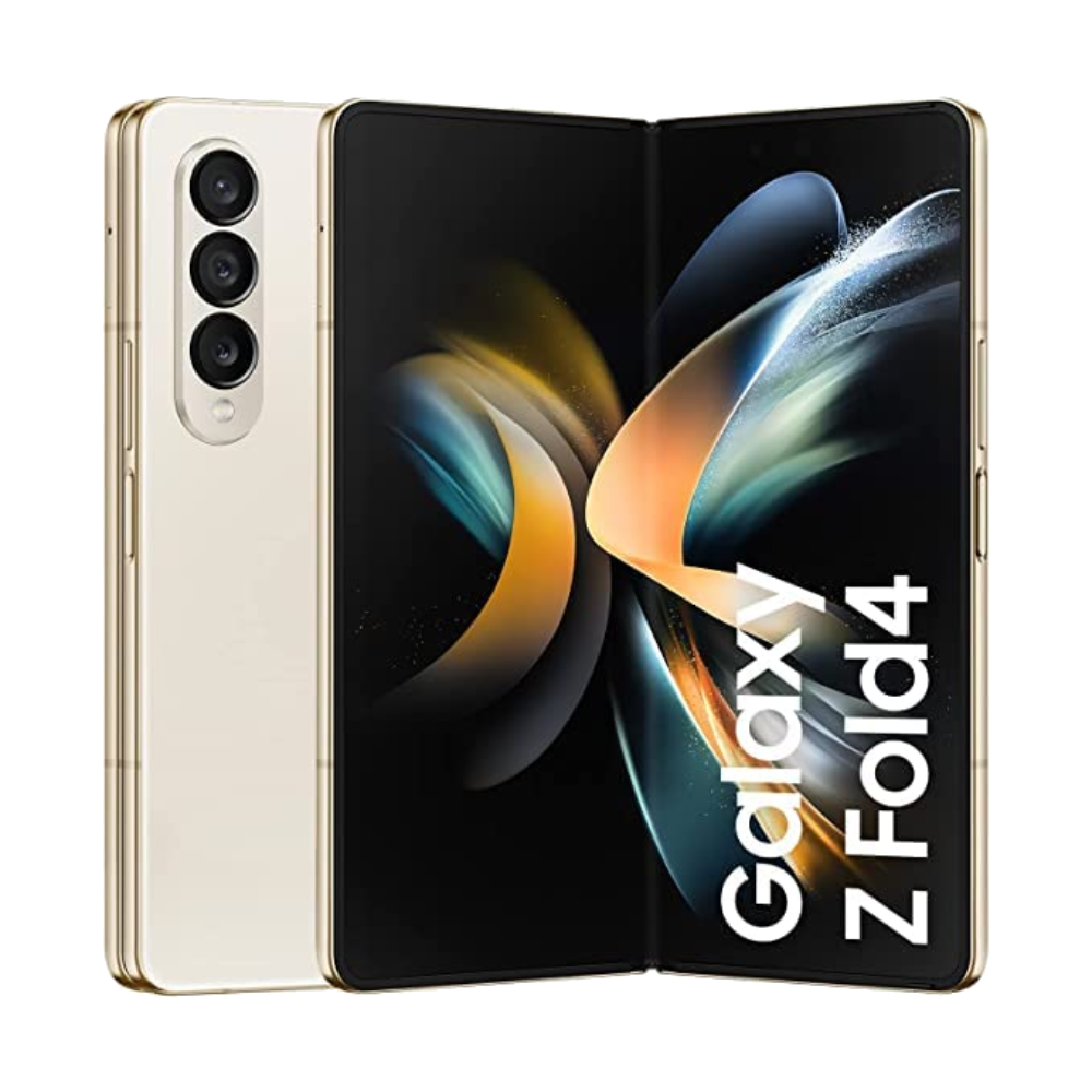 ภาพประกอบสมาร์ตโฟนจอพับตระกูล Galaxy Z Fold ในท่ากางครึ่งหนึ่ง