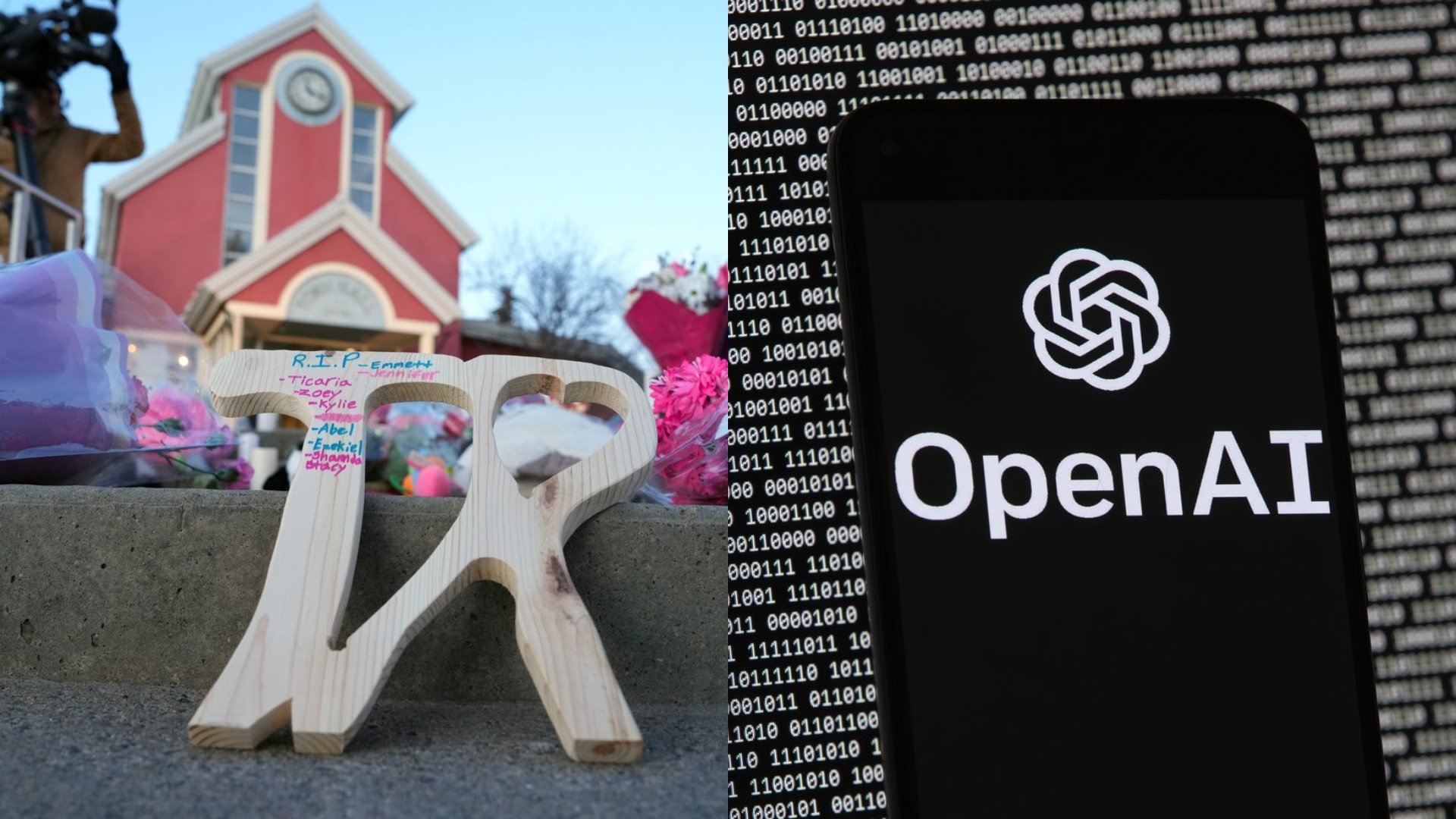 โลโก้ OpenAI บนหน้าจอโทรศัพท์ท่ามกลางภาพข้อมูลดิจิทัล สื่อถึงประเด็นการนำเนื้อหาไปฝึกโมเดล AI