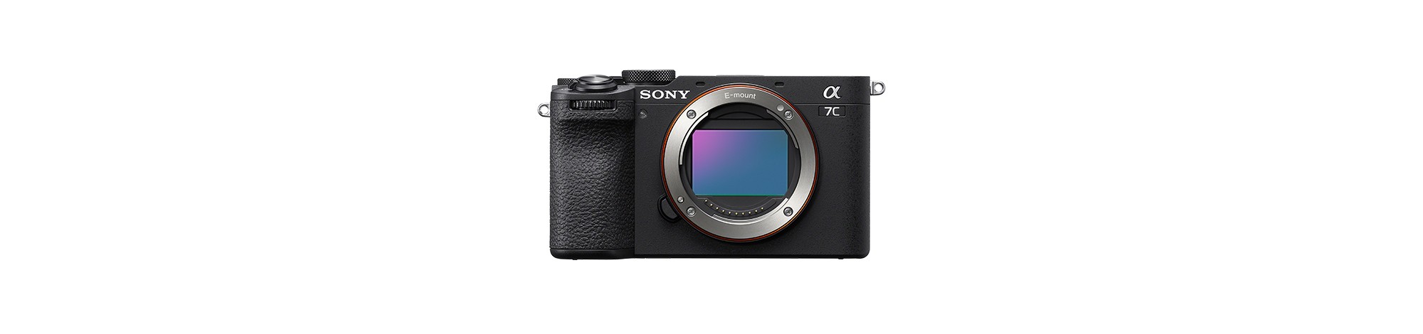 Sony A7C II front view — compact full frame mirrorless camera