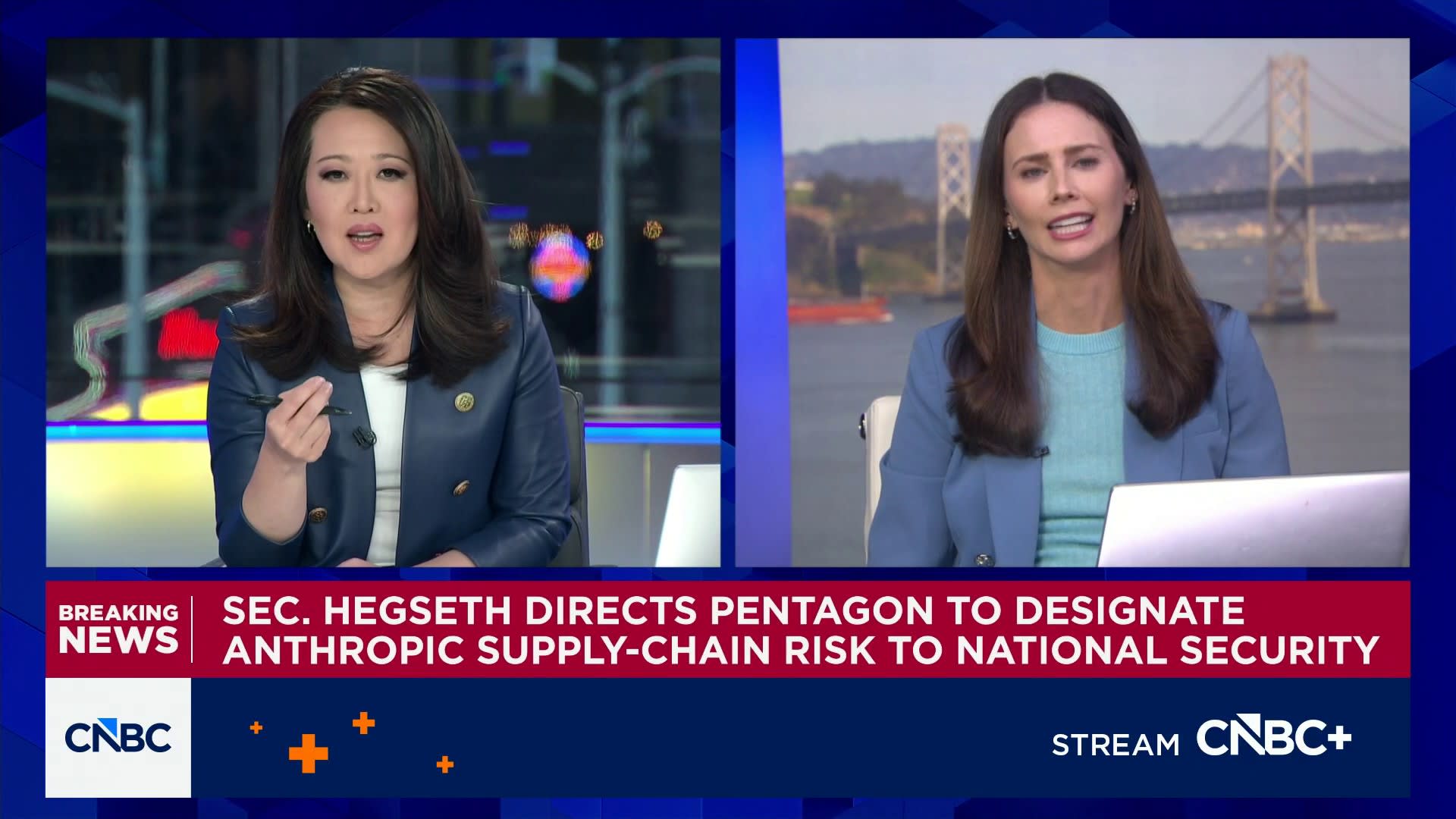 ข่าวด่วน CNBC รายงานคำสั่งของรัฐมนตรีกลาโหมสหรัฐฯ ให้ขึ้นทะเบียน Anthropic เป็นความเสี่ยงต่อห่วงโซ่อุปทานด้านความมั่นคง
