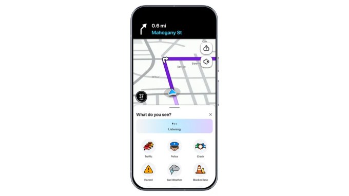 Waze หน้าจอหลังอัปเดตฟีเจอร์ AI ใหม่
